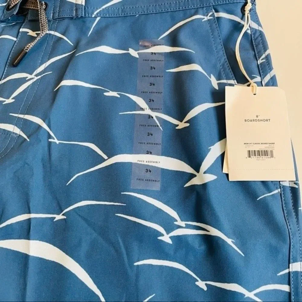 Free Assembly Men's Classic Board Shorts size 34.  New